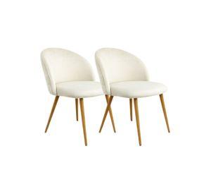 SET 2 SILLAS DIAMANTE NORDIC FELPA SIMIL MADERA