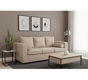 Sofa prince 3 cuerpos felpa beige