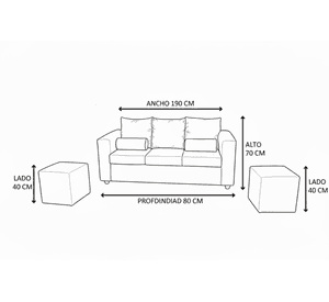Sofa prince 3 cuerpos felpa beige
