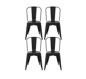 PACK 4 SILLAS TOLIX PLASTICA PP NEGRO RESISTENTES