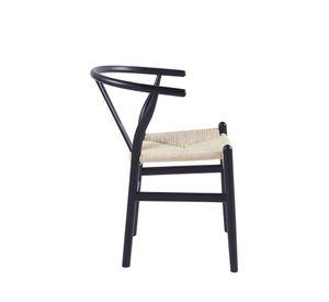 SILLA WISH ESTRUCTURA COLOR MADERA NEGRA Y RATTAN TEJIDO NATURAL