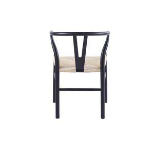 SILLA WISH ESTRUCTURA COLOR MADERA NEGRA Y RATTAN TEJIDO NATURAL
