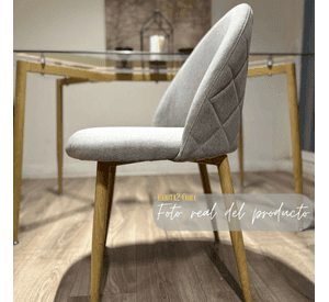SILLA PARA COMEDOR NORDIC PATAS SIMIL MADERA CON ASIENTO TAPIZ EN LINO