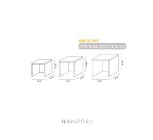 MESA DE CENTRO CUADRADAS MINIMALISTAS - 3 PIEZAS