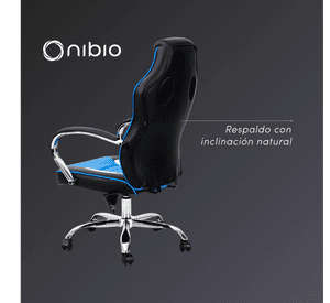 Silla Gamer Nibio Rookie Reclincable Cuero PU Azul