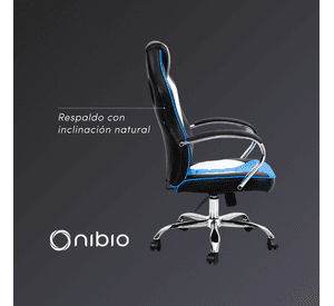 Silla Gamer Nibio Rookie Reclincable Cuero PU Azul