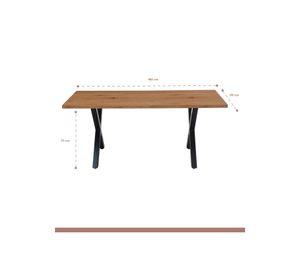Comedor Color Madera y Metal Cross 180x90 + 8 sillas Tolix con asiento de madera Oscura - Negras
