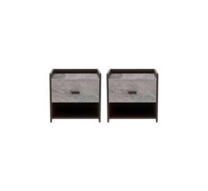 Pack de 2 Veladores Marmol MDF Gris