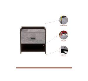 Pack de 2 Veladores Marmol MDF Gris