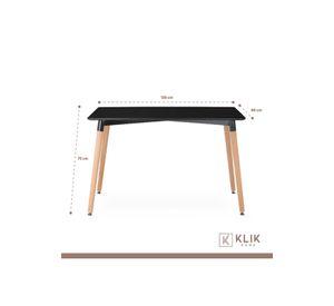 Comedor Mesa Rectangular Negra + 6 Sillas Eames Negras