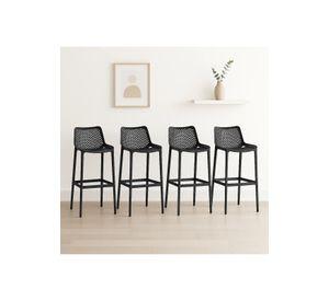 Pack de 4 Taburetes Piso de Bar Air Berlín - Negros