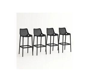 Pack de 4 Taburetes Piso de Bar Air Berlín - Negros