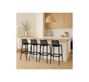 Pack de 4 Taburetes Piso de Bar Air Berlín - Negros