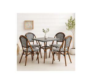 Comedor de una Mesa + 4 Sillas Parisinas - Blanco y Negro