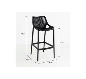 Pack de 4 Taburetes Piso de Bar Air Berlín - Negros