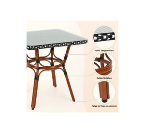 Comedor de una Mesa + 4 Sillas Parisinas - Blanco y Negro