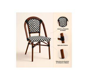 Comedor de una Mesa + 4 Sillas Parisinas - Blanco y Negro