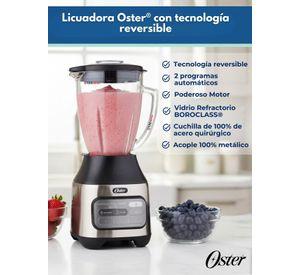 Licuadora Oster® tecnología reversible, 2 programas automáticos y 3 velocidades más pulso