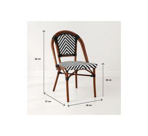 Silla Bistro Parisina Rattan - Blanca con negro