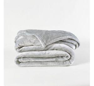 Frazada Flannel basica 1.5 pl gris claro