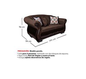Sofá Con Resorte Estructural 3 Cuerpos Búfalo Chenille+PU