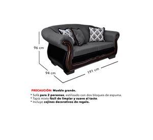 Sofá Con Resorte Estructural 3 Cuerpos Búfalo Chenille+PU