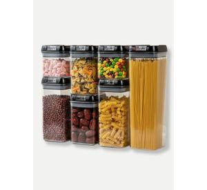 Set Contenedor de Alimentos 7 Piezas Herméticos Plástico Cocina Despensa