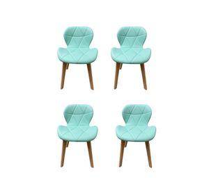 PACK 4 SILLAS ACOLCHADAS RADAR WOOD AVIADOR MARIPOSA PATAS MADERA ASIENTO ECOCUERO