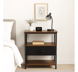 Pack de 2 Veladores Estilo Industrial Black Wood