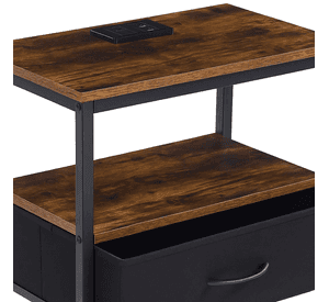 Pack de 2 Veladores Estilo Industrial Black Wood