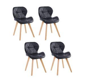 PACK 4 SILLAS ACOLCHADAS RADAR WOOD AVIADOR MARIPOSA PATAS MADERA ASIENTO ECOCUERO