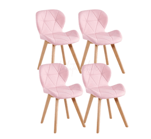 PACK 4 SILLAS ACOLCHADAS RADAR WOOD AVIADOR MARIPOSA PATAS MADERA ASIENTO ECOCUERO