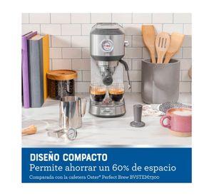Cafetera Espresso Compacta Oster BVSTEM7200 15bar 1350W Gris