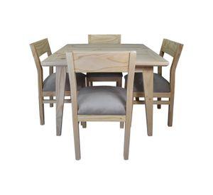 Comedor 4 Sillas Vendetta 100x100 tapiz Beige
