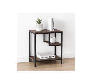 Mesa Auxiliar de 3 Niveles con Estantes Abiertos 60x40x67
