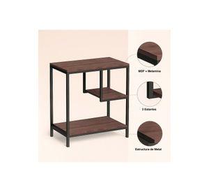 Mesa Auxiliar de 3 Niveles con Estantes Abiertos 60x40x67