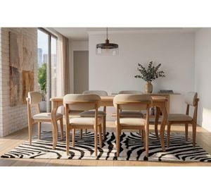 Comedor Mónaco 90x160 6 Sillas tapiz Crudo