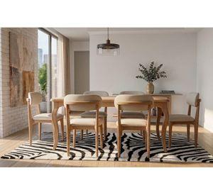 Comedor 6 Sillas Mónaco 90x160 tapiz Crudo
