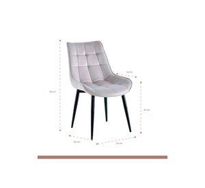 Pack de 4 Sillas de Comedor Macron Acolchada Terciopelo - Gris