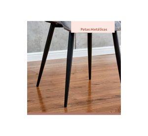 Pack de 4 Sillas de Comedor Macron Acolchada Terciopelo - Gris