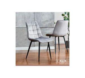 Pack de 4 Sillas de Comedor Macron Acolchada Terciopelo - Gris