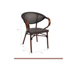 Pack de 4 Sillas Bistro Parisina Textileno con reposabrazos - Café Oscuro