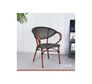 Pack de 4 Sillas Bistro Parisina  Textileno con reposabrazos - Café Oscuro