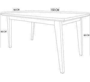 Comedor 6 Sillas Vendetta Negro 90x150 tapiz beige