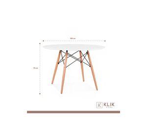 Mesa de Comedor Eames 100cm redonda - Blanca