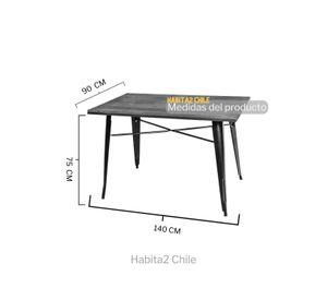 COMEDOR TOLIX RECTANGULAR 140CM CUBIERTA MADERA - 4 PUESTOS