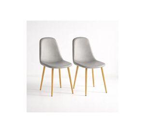 Pack de 2 Sillas Spoon Terciopelo - Gris