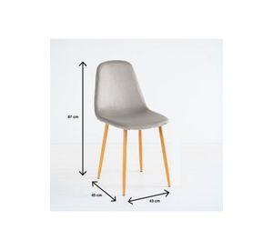 Pack de 2 Sillas Spoon Terciopelo - Gris