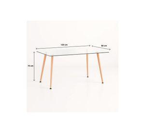 Mesa de Comedor Vidrio Rectangular 120x80