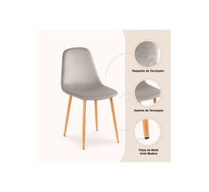 Pack de 2 Sillas Spoon Terciopelo - Gris